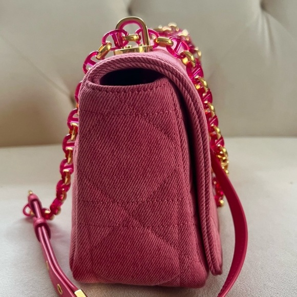 Christian Dior Macrocannage Caro Crossbody Medium Pink Denim - Picture 11 of 15